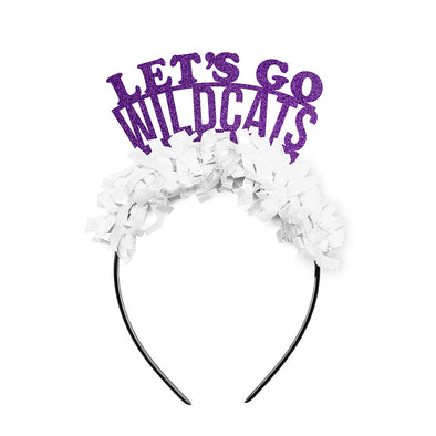 Kansas State Game Day Party Headband in purple and white saying Let's go wildcats