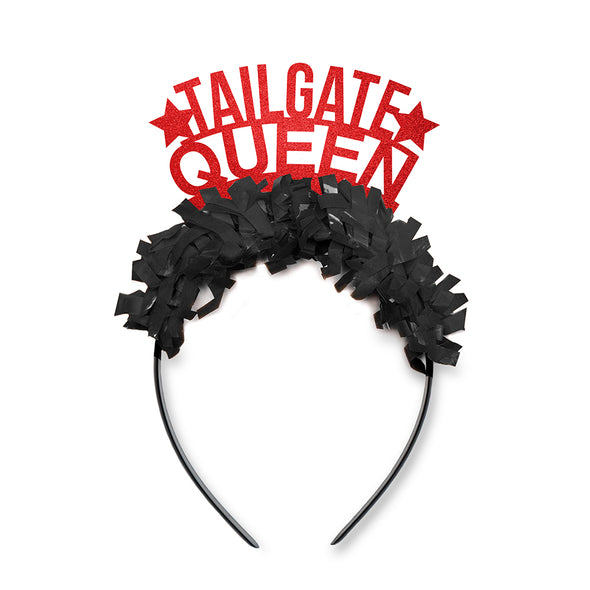 Red and black South Carolina Game Day party headband that says Tailgate Queen