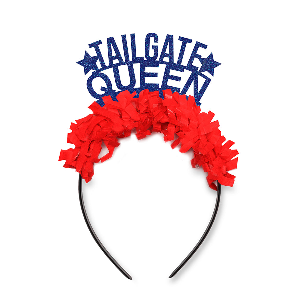 Royal and Red Mississippi Game Day Party Headband that says Tailgate Queen
