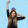 Young girl wearing Auburn Tigers Royal and Orange party crown Game Day Headband