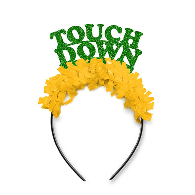 Baylor Texas Bears Game Day Party crown in green and yellow saying Touch down
