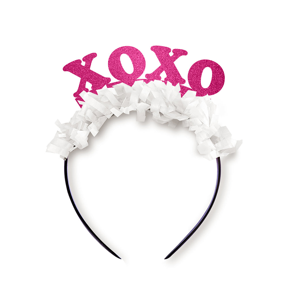 Valentines Galentines Day party headband that says XOXO