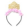 Gold and pink Birthday Princess Party Headband Crown