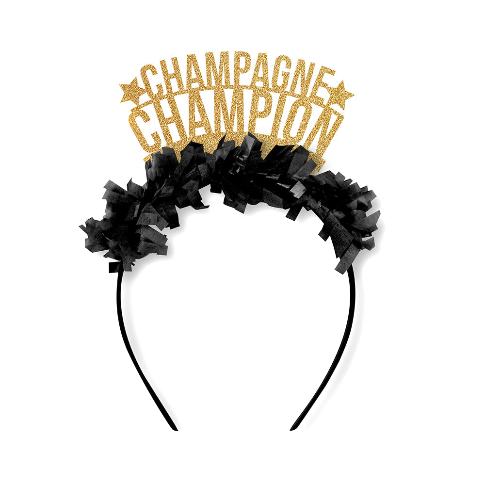 New Years Eve Party headband saying Champagne Champion