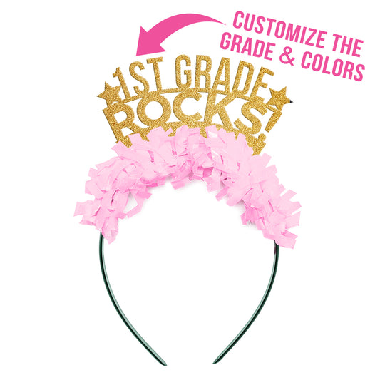 teacher headband that says 1st grade rocks