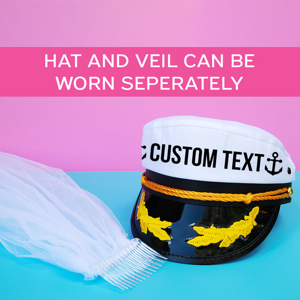 Custom bridal captain hat and veil