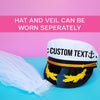 Custom Captain hat and Veil for Nautical Bachelorette party.