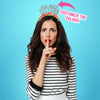 Woman wearing Teacher headband that says Do Not Disturb