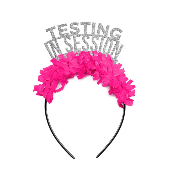teacher headband that says testing in session