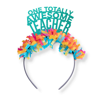 Party headband that says one totally awesome teacher.